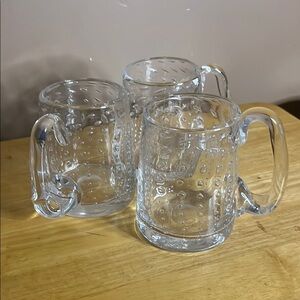 😄Vintage bullicante mouth blown glass mugs bubbles
